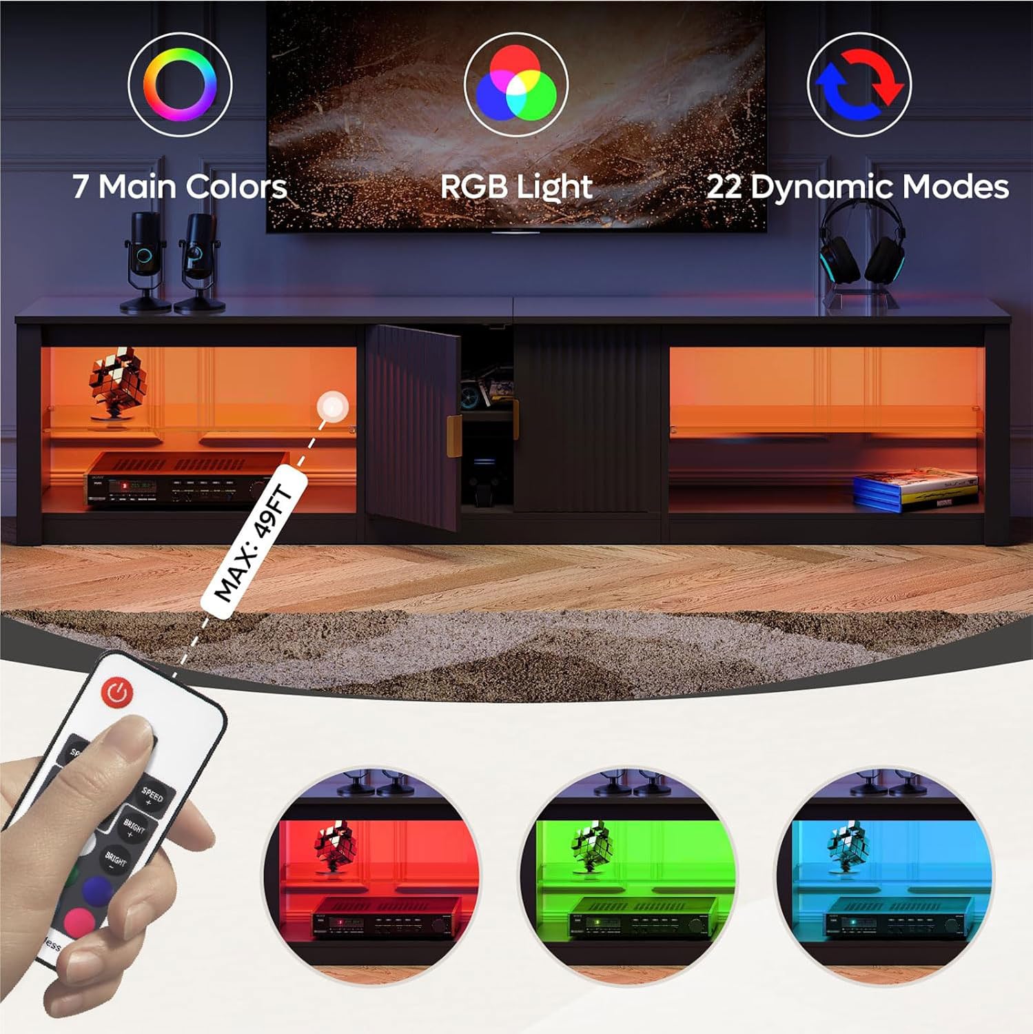 80 Inch TV Stand for 75-90 Inc - огляд і ціна Gaming Console Cabinet