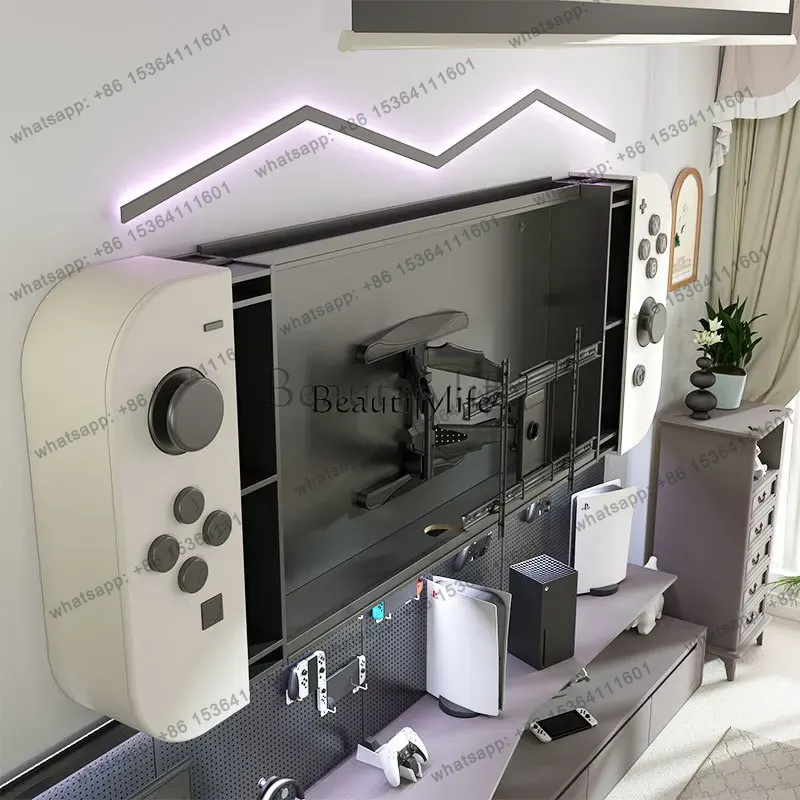 TV background wall custom e-sp - огляд і ціна Gaming Console Cabinet