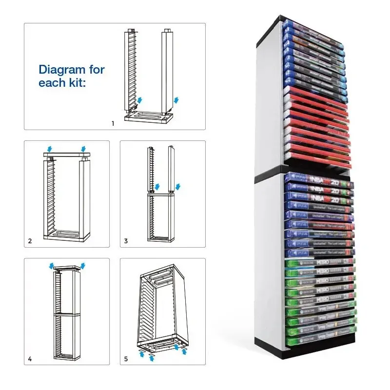 Game Disc Storage Tower for PS - огляд і ціна Gaming Console Cabinet