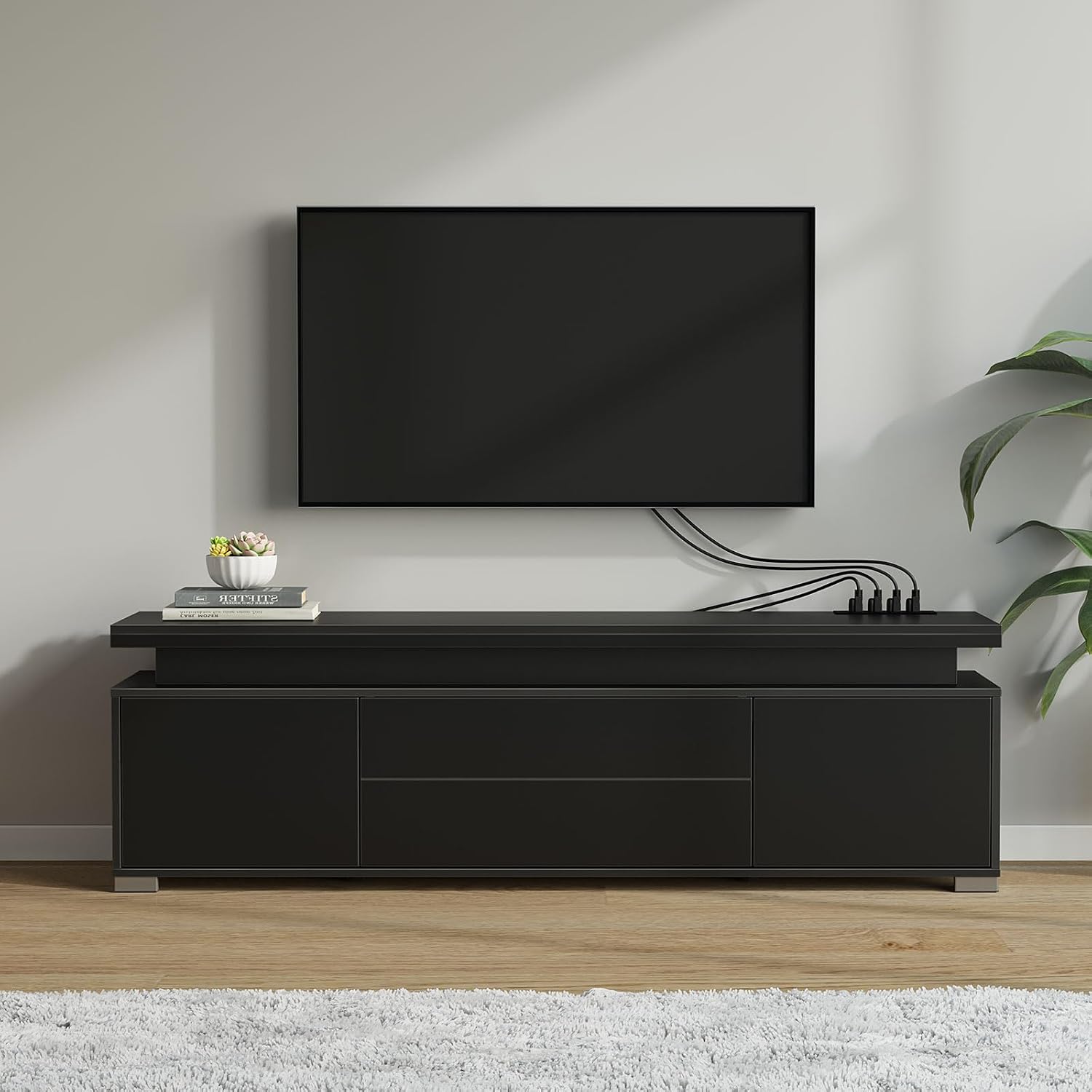 TV Stand with Power Outlet & L - огляд і ціна Gaming Console Cabinet