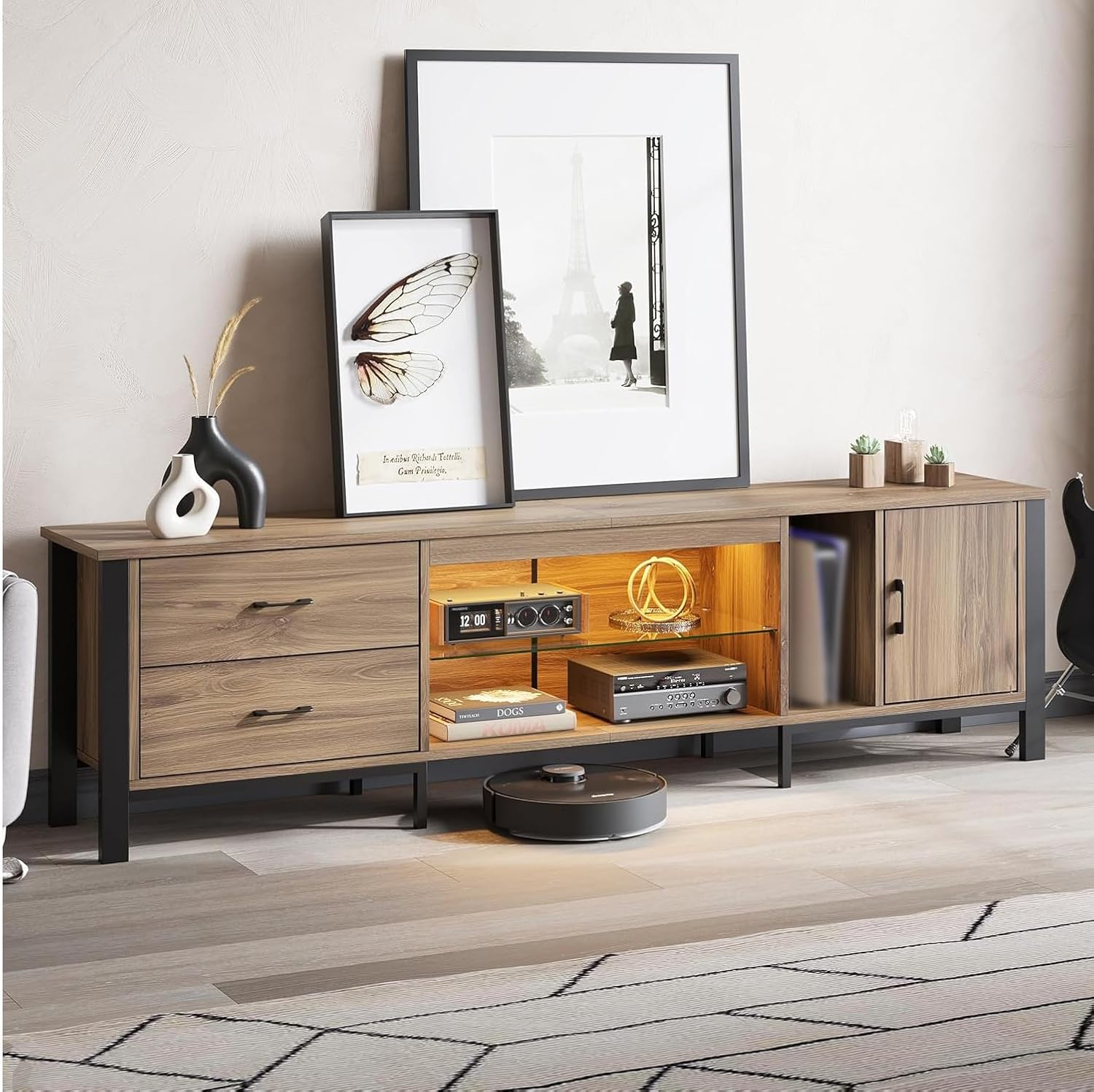 75/85 Inch TV Stand LED Gaming - огляд і ціна Gaming Console Cabinet