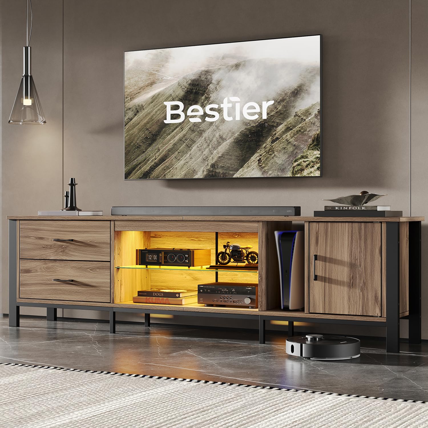 75/85 Inch TV Stand LED Gaming - огляд і ціна Gaming Console Cabinet
