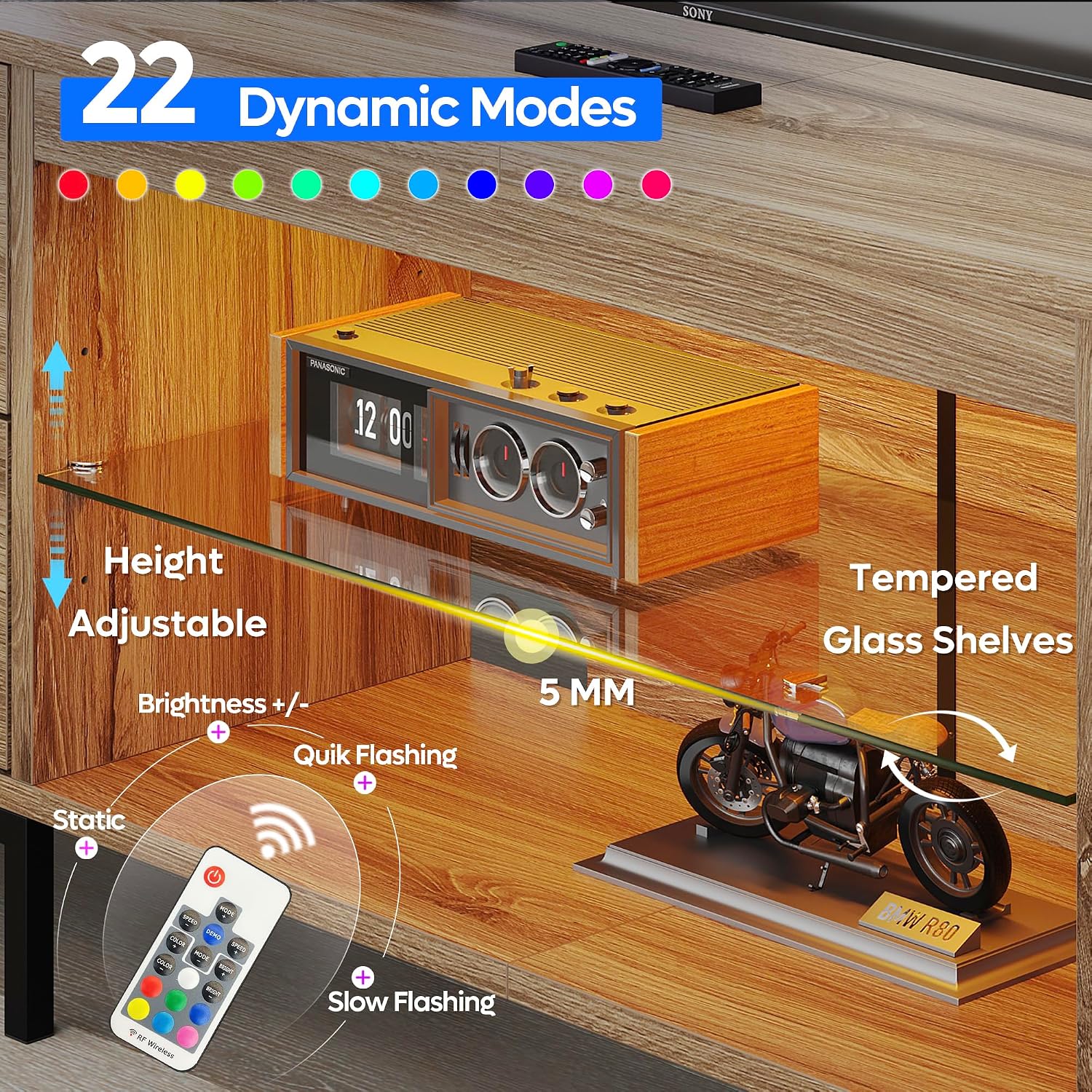 75/85 Inch TV Stand LED Gaming - огляд і ціна Gaming Console Cabinet
